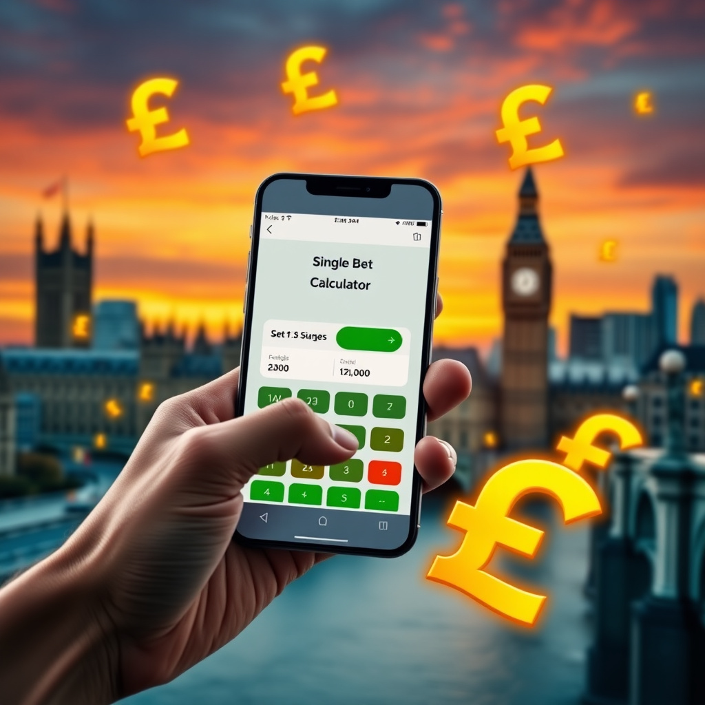 free single bet calculator UK showing decimal odds stake and payout